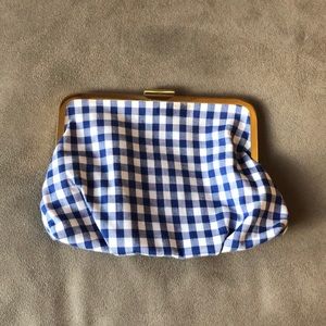 JCrew Gingham Clutch